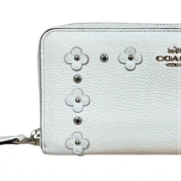 LIKE NEW! RARE Vintage Accordion Zip Wallet Floral Appliqué Willow Purse - Picture 2 of 7